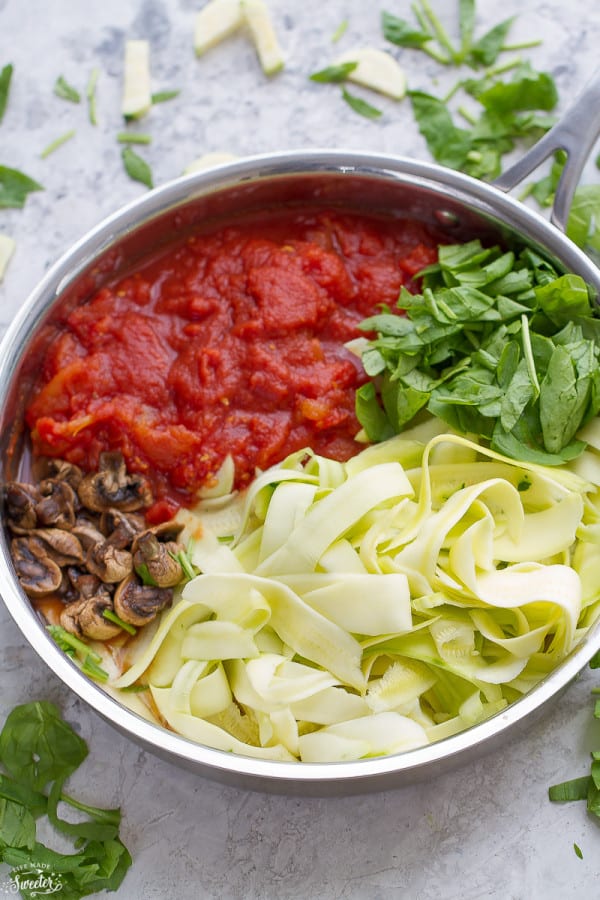 One Pan Lasagna Zoodles - the perfect easy low carb and keto-friendly weeknight dish!