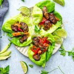 Stake Fajita Lettuce Wraps – fresh, flavorful and a healthier way to enjoy tacos or fajias! Less than 30 minutes to make with a homemade seasoning and perfect for lunch or a lightened up dinner for busy weeknights! They are also gluten free, low carb, Keto and Paleo friendly, whole 30 compliant and a healthy meal for your own Cinco de Mayo or Mexican fiesta