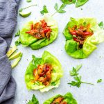Chicken Fajita Lettuce Wraps – an easy low carb way to enjoy fajitas. Best of all, less than 30 minutes to make and perfect for lunch or a lightened up dinner for busy weeknights!